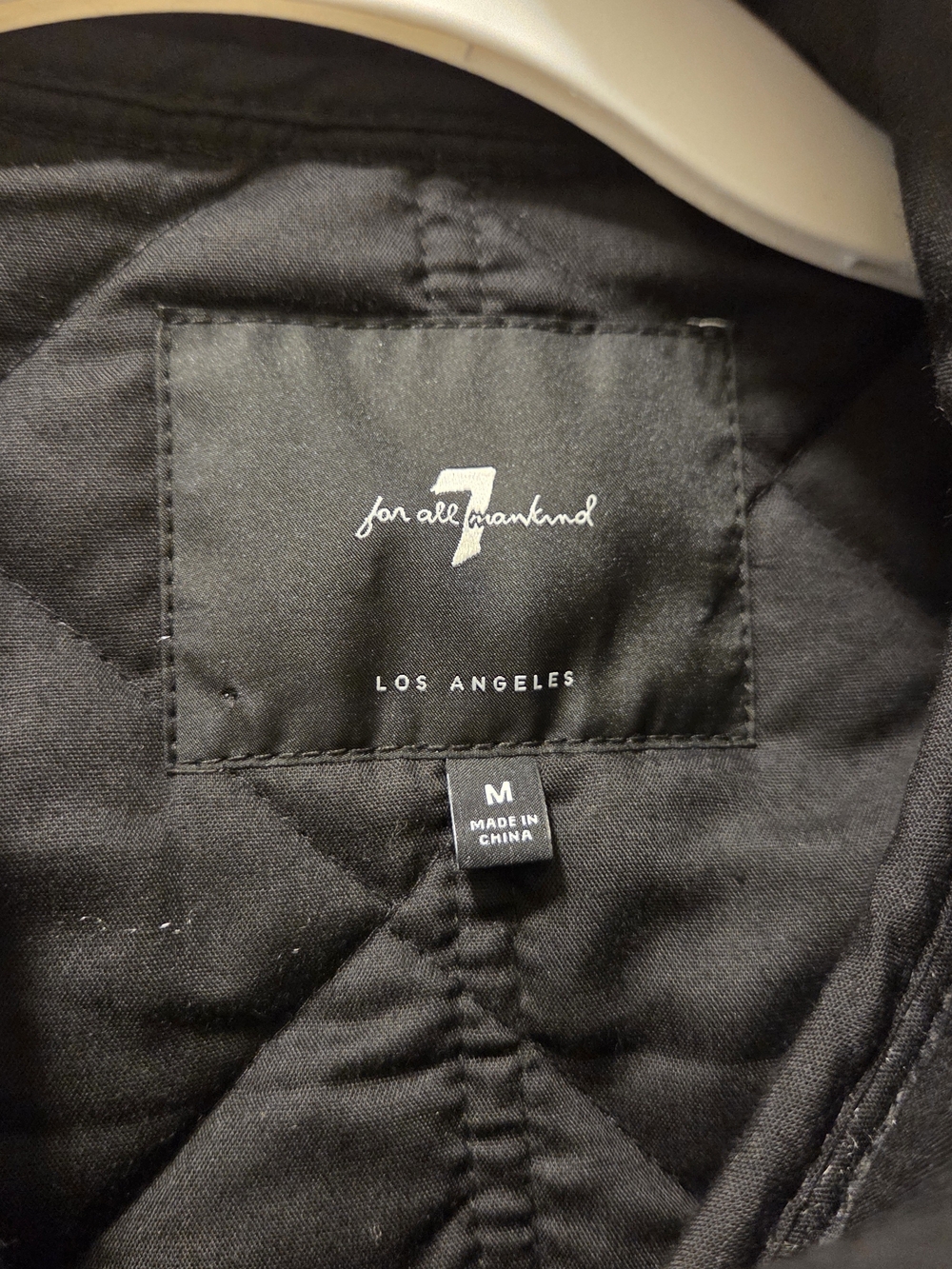7 For All Mankind Floral Quilted Belted Jacket - Black, Orange, White - Picture 3 of 4